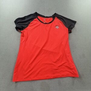 Rabbit Running EZ Tee Shirt Womens XL Red Black Perf Mesh Athletic Lightweight